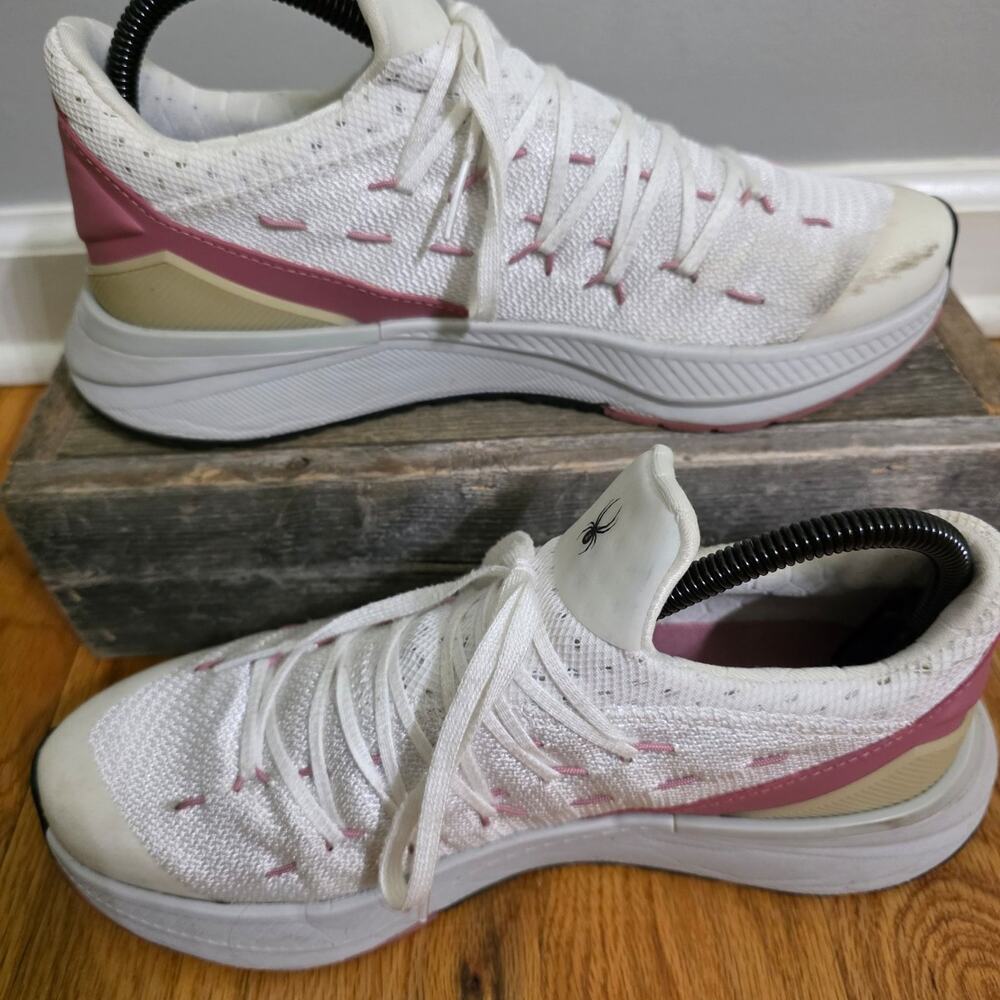 Spyder Tempo White Pink Knit Athletic Running Shoes Women's Size 8M - Picture 2 of 7